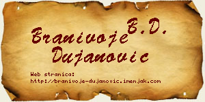 Branivoje Dujanović vizit kartica